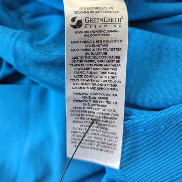 Self-Portrait Blue One Shoulder Ruched Mini Dress Long Sleeve Size 4 Preowned - Picture 7 of 10